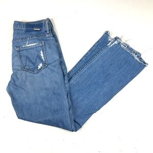 MOTHER  SUPERIOR The Insider Ankle Chew Blue Jeans Distressed Size 25